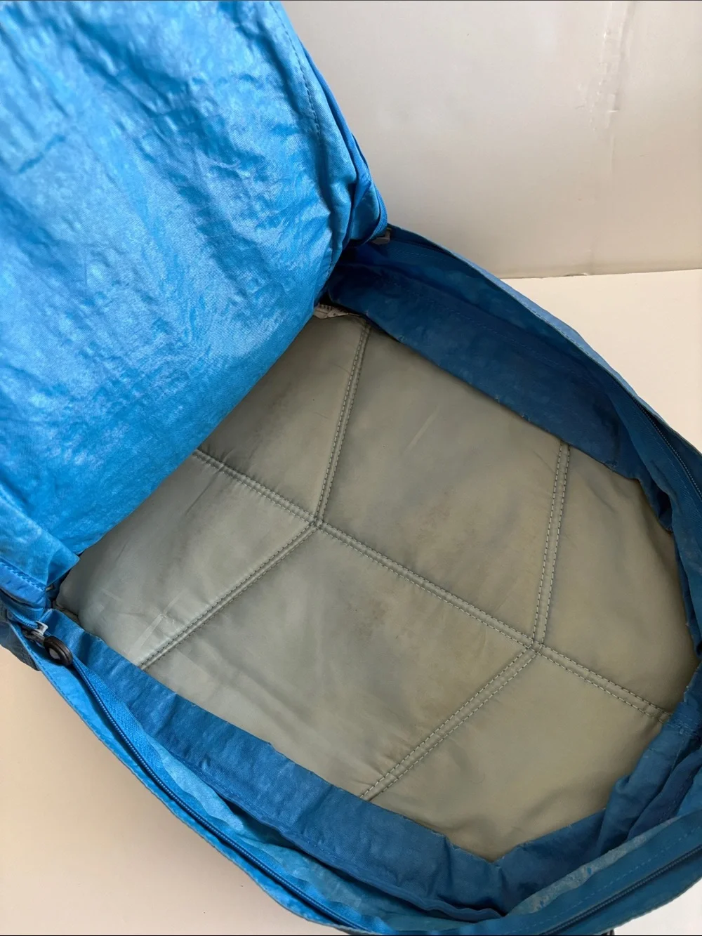 Kipling Sky Blue Nylon Daypack Front Zip Pocket X-Large backpack travel school